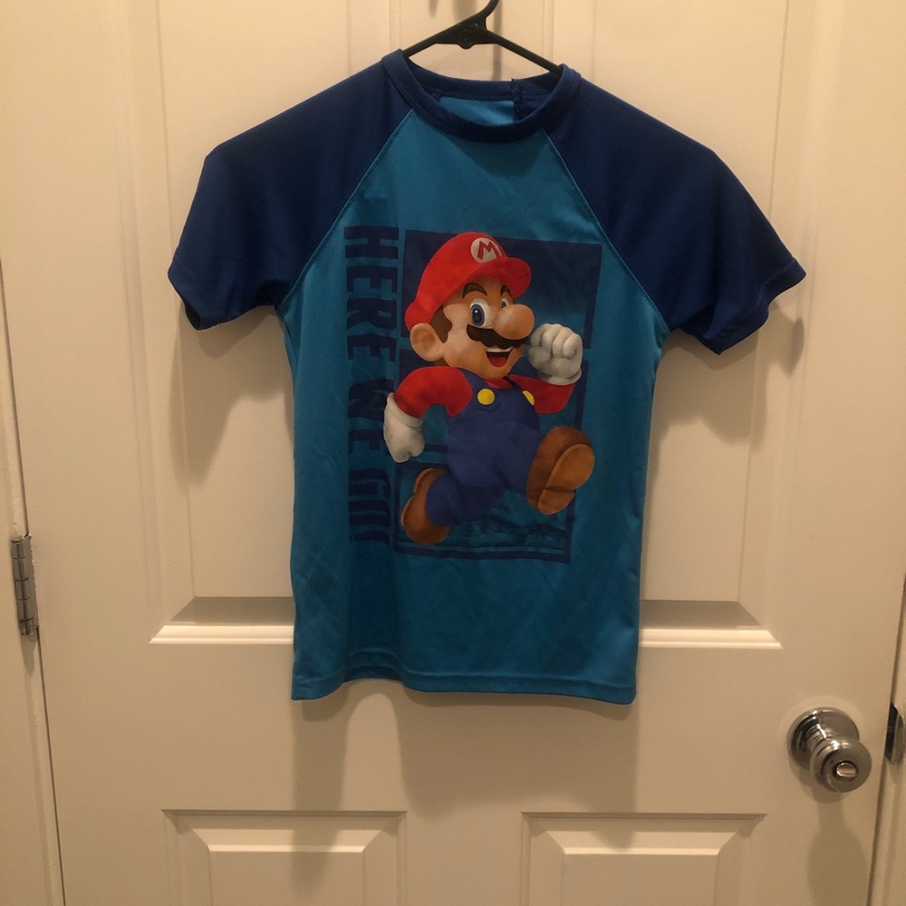 Nintendo Boys Blue Super Mario Brothers Graphic Short Sleeve Tee Shirt